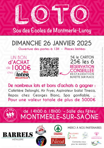 Annonce SUPER LOTO Montmerle-Lurcy Montmerle-sur-Saône Ain